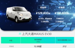 售价12.88万元起 2021款上汽大通MAXUS EV30正式上市