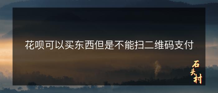 花呗可以买东西但是不能扫二维码支付