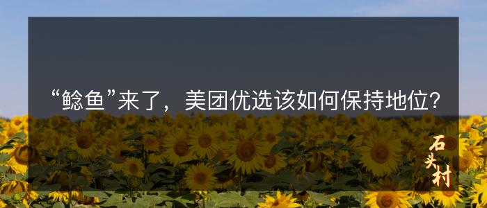 “鲶鱼”来了，美团优选该如何保持地位？