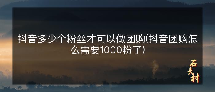 抖音多少个粉丝才可以做团购(抖音团购怎么需要1000粉了)