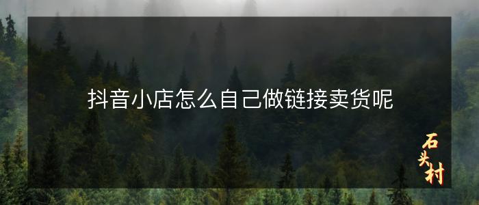 抖音小店怎么自己做链接卖货呢