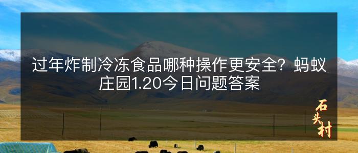 过年炸制冷冻食品哪种操作更安全？蚂蚁庄园1.20今日问题答案