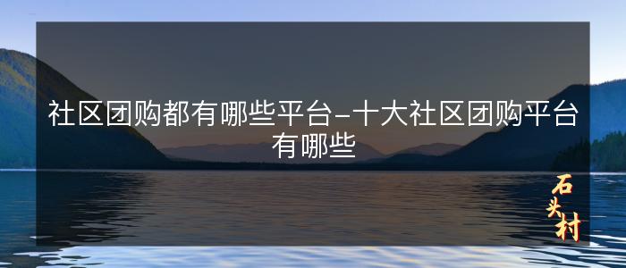 社区团购都有哪些平台-十大社区团购平台有哪些