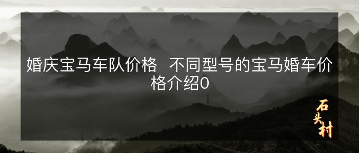 婚庆宝马车队价格  不同型号的宝马婚车价格介绍0