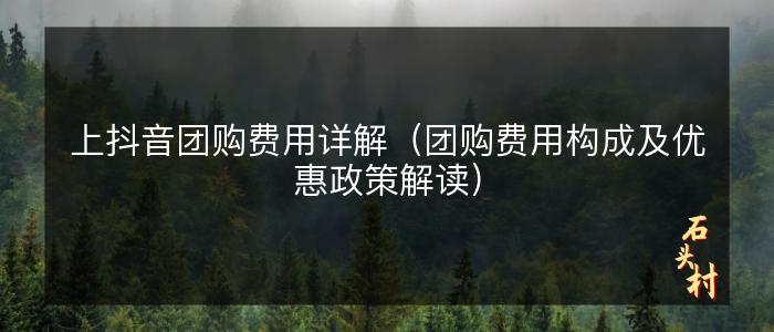 上抖音团购费用详解（团购费用构成及优惠政策解读）