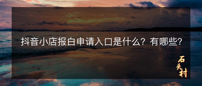 抖音小店报白申请入口是什么？有哪些？