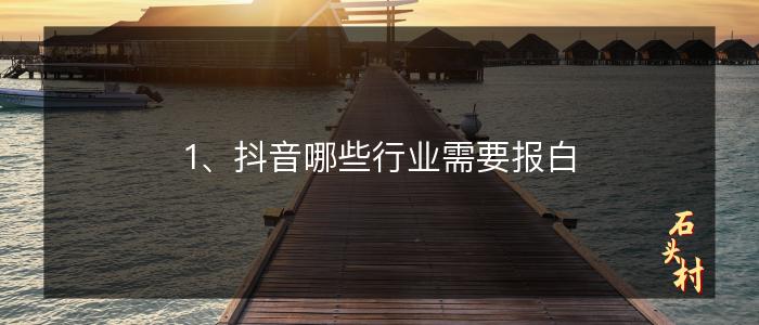 1、抖音哪些行业需要报白