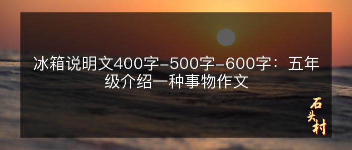 冰箱说明文400字-500字-600字：五年级介绍一种事物作文