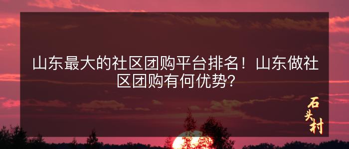 山东最大的社区团购平台排名！山东做社区团购有何优势？