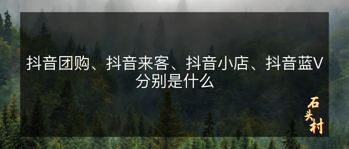 抖音团购、抖音来客、抖音小店、抖音蓝V分别是什么