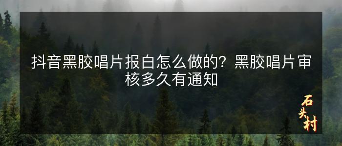 抖音黑胶唱片报白怎么做的？黑胶唱片审核多久有通知