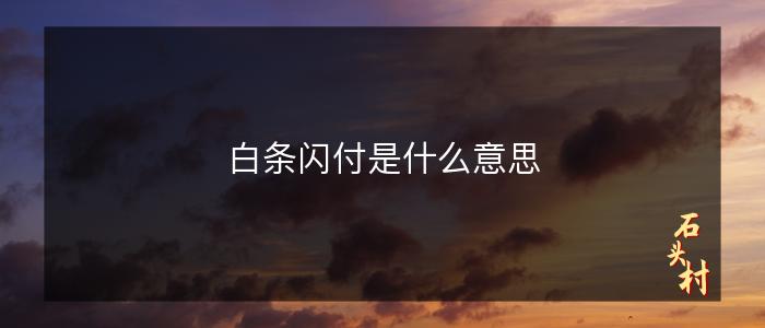 白条闪付是什么意思