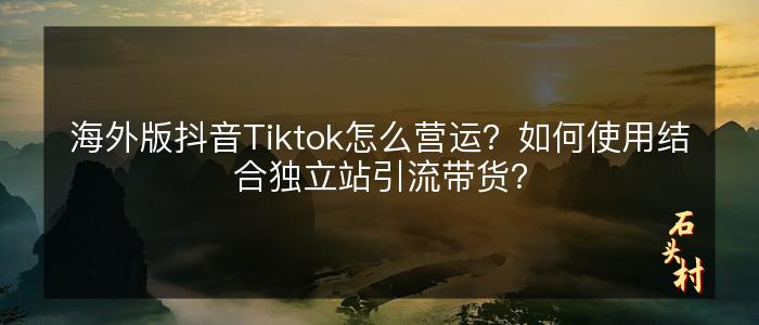 海外版抖音Tiktok怎么营运？如何使用结合独立站引流带货？