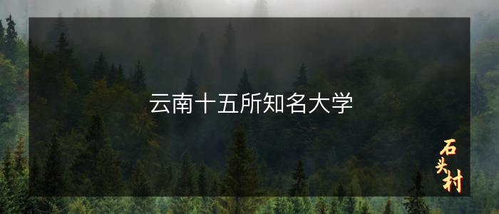 云南十五所知名大学