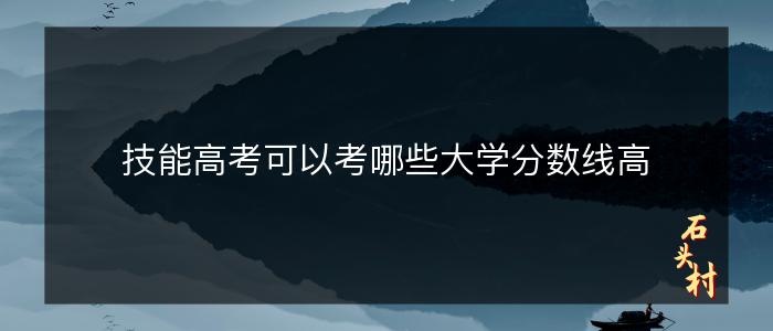 技能高考可以考哪些大学分数线高