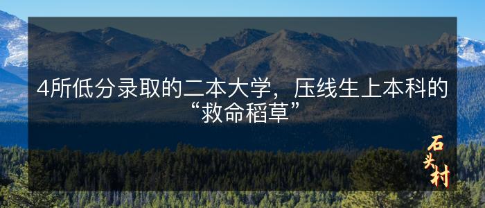 4所低分录取的二本大学，压线生上本科的“救命稻草”