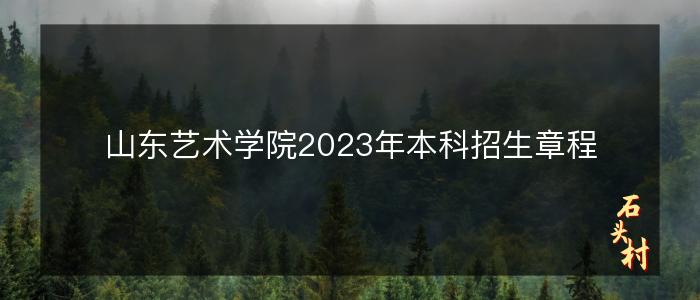 山东艺术学院2023年本科招生章程