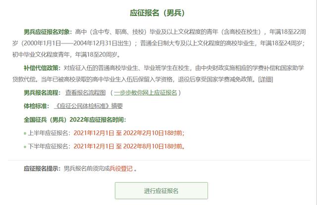 @应征青年，2022年征兵报名通道已经开启